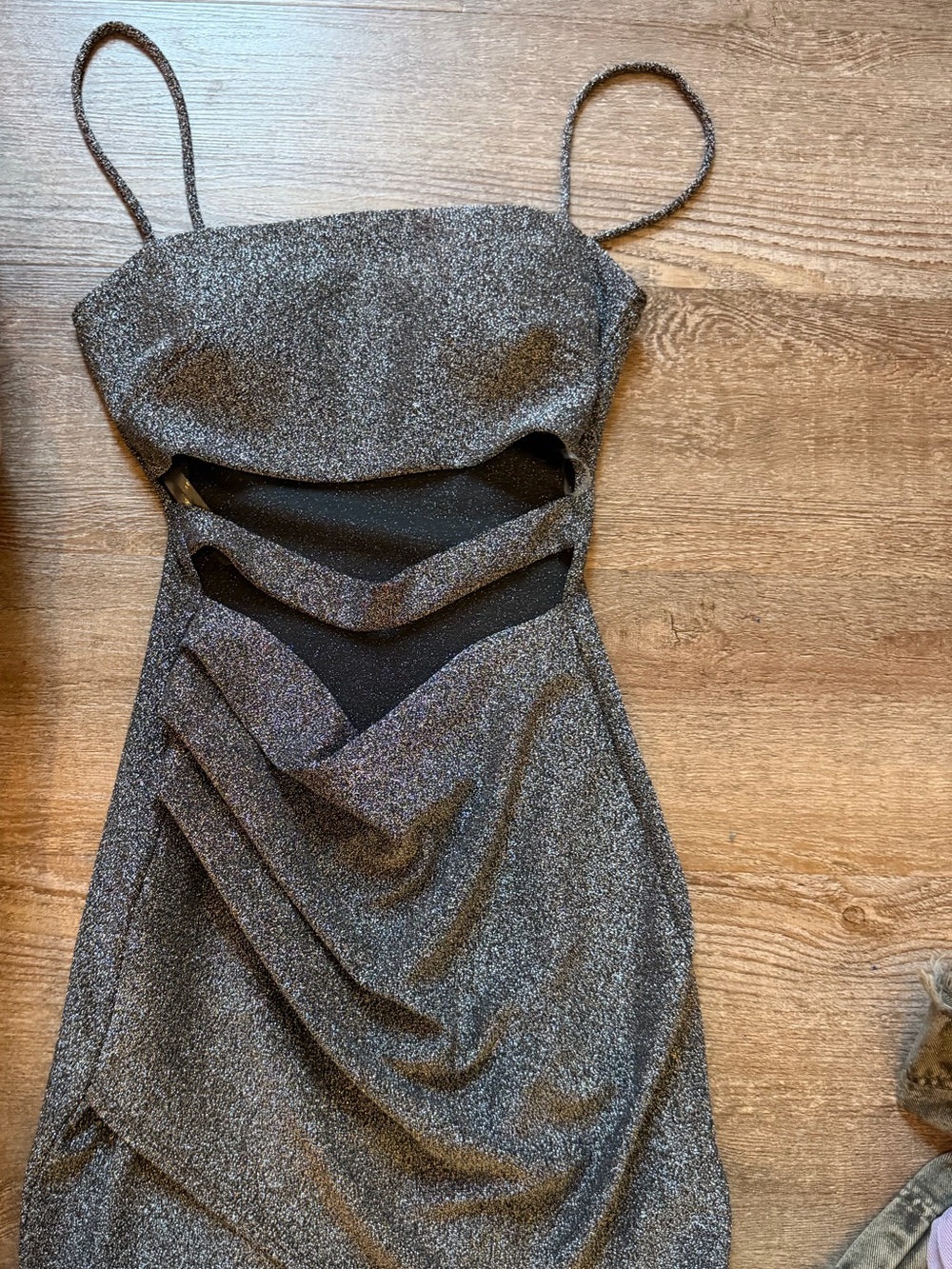 Windsor Metallic Charcoal Cutout Mini Dress